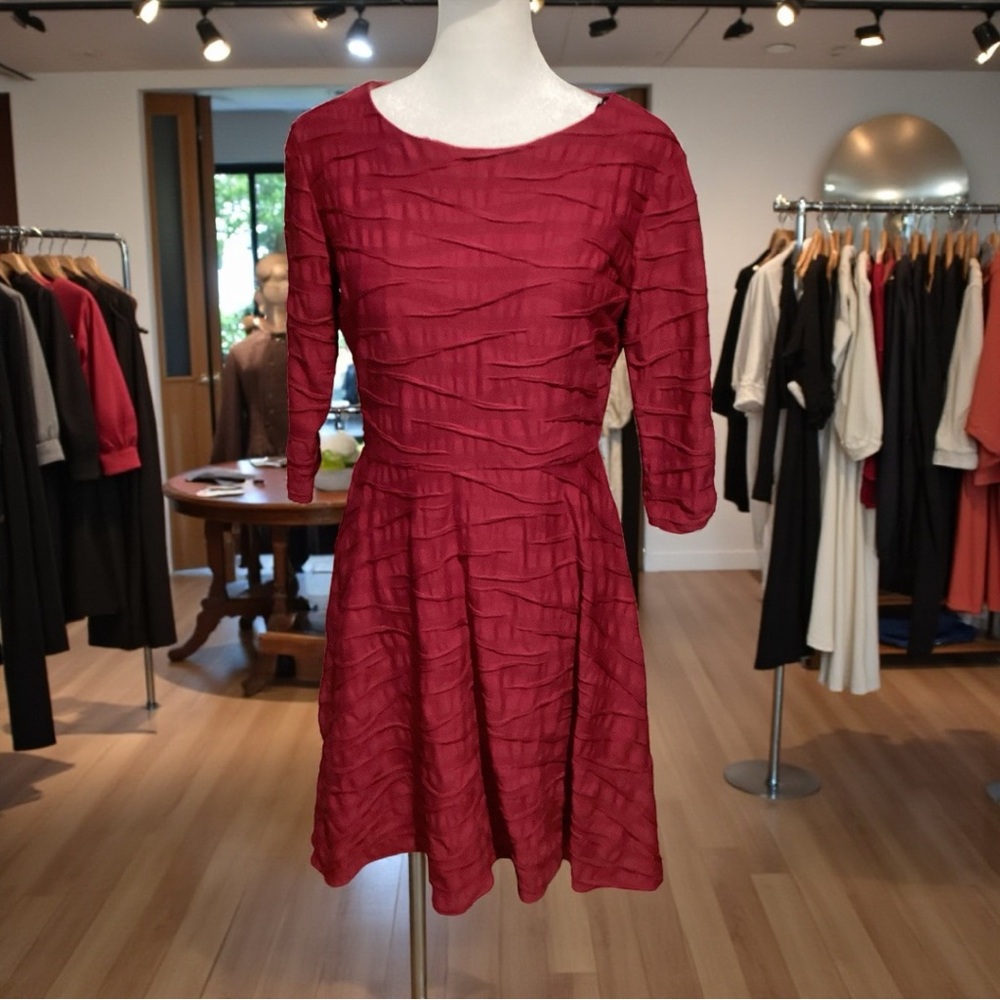 Donna Morgan Textured Red Mini Dress